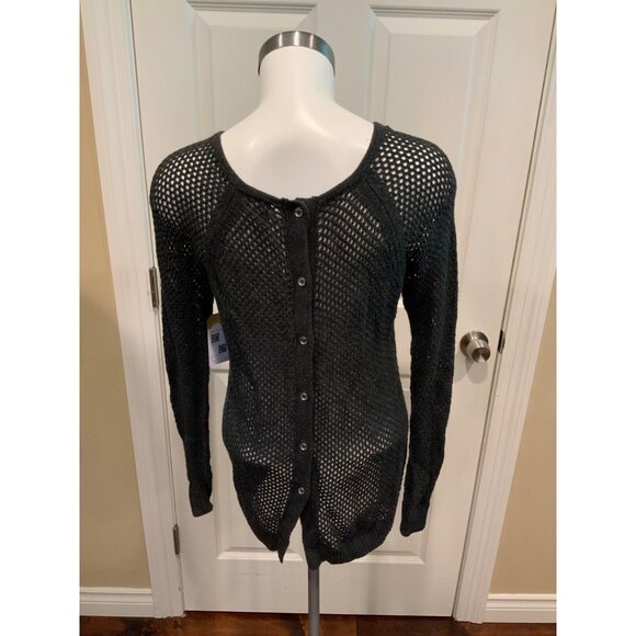 Michael Kors Gray Loose Knit Sweater W/ Buttons In Rear , Size Small - Picture 4 of 6